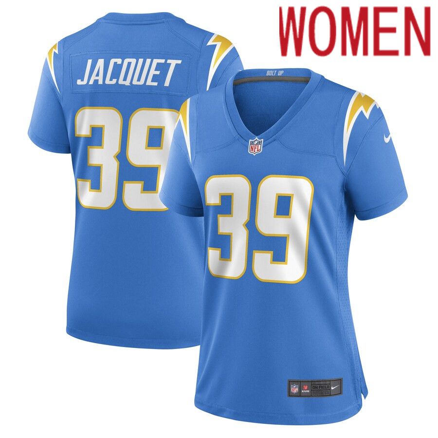 Women Los Angeles Chargers 39 Michael Jacquet Nike Powder Blue Game Player NFL Jersey